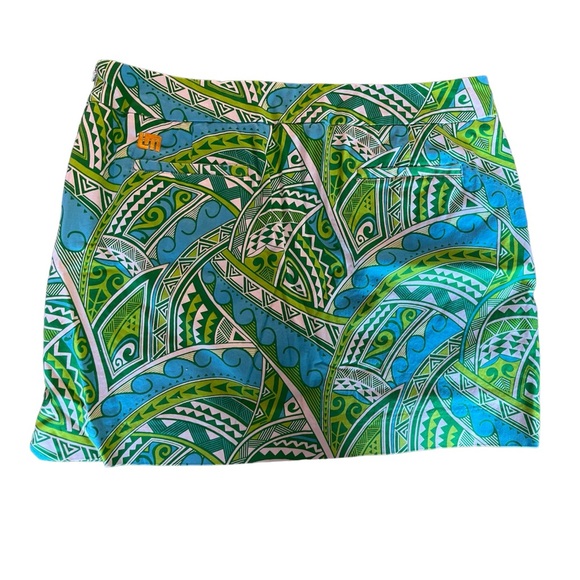 🔥4 for $75🔥 LoudMouth Golf Women’s Blue Green Multicolor Patterned Print Skort - Picture 2 of 5